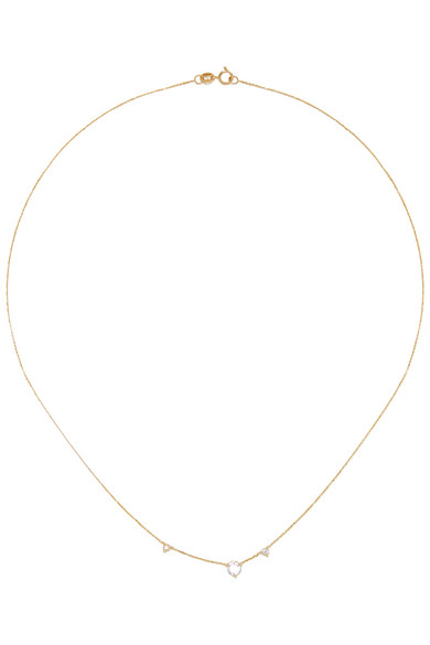 Three Step 14-karat gold diamond necklace